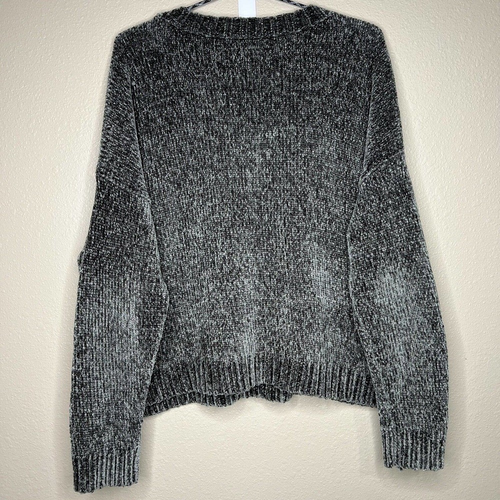 Aerie Women's Gray Chenille Long Sleeve Chunky Knit Pullover Sweater Sz XL - Picture 4 of 9